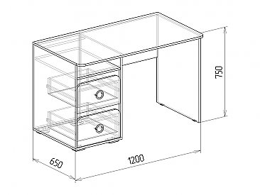 Стол компьютерный №1 Скай схема