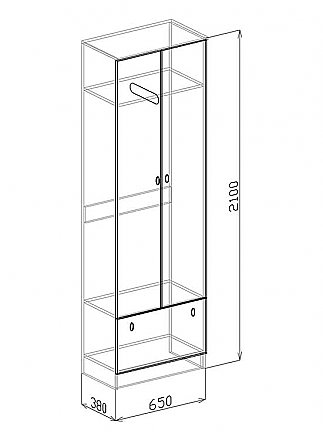 Шкаф 2-х створчатый София - схема