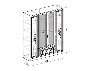 Шкаф 4-х створчатый Аэлита схема