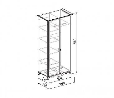 Шкаф 2-х дверный №1 Версаль схема