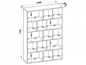 Стеллаж СТ-11 - схема с размерами