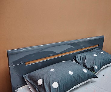 Кровать двуспальная с подъемным механизмом Стокгольм (140 / 160 / 180) Графит глянец
