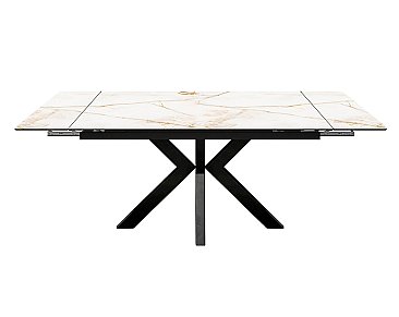 Стол раскладной Меджик 140 с фотопечатью Бежевый мрамор