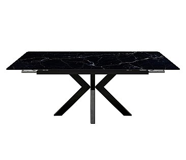 Стол раскладной Меджик 140 с фотопечатью Черный мрамор