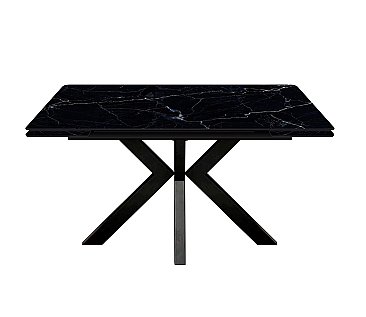 Стол раскладной Меджик 140 с фотопечатью Черный мрамор