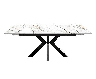 Стол раскладной Меджик 120 Керамогранит Бело-золотой мрамор