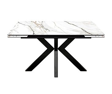 Стол раскладной Меджик 140 Керамогранит Бело-золотой мрамор