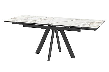 Стол раскладной Стокгольм Керамогранит Бело-золотой