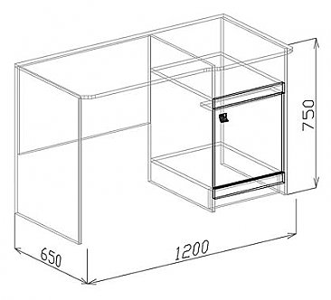 Стол письменный Эльф №1. Схема.