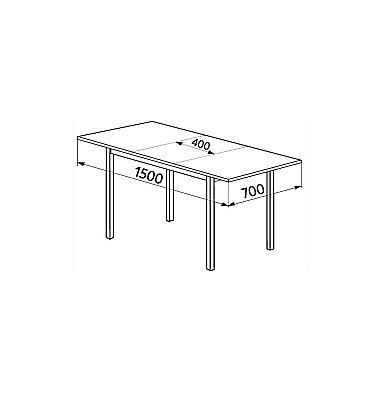 Стол раскладной со стеклом Норд PL - размеры стола