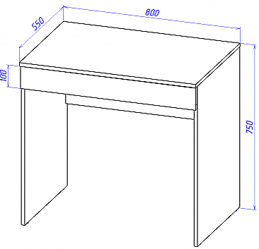 Письменный стол 80 см, Рино - Схема