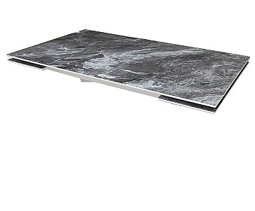 Стол раскладной Меджик 140 с фотопечатью Серый мрамор