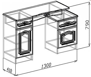 Туалетный стол Корона. Схема.