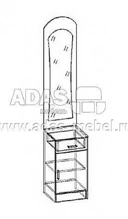 Тумба с зеркалом Квартет 40 схема
