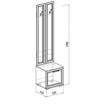 Тумба с вешалкой Корвет люкс 450 №22 Шимо - схема