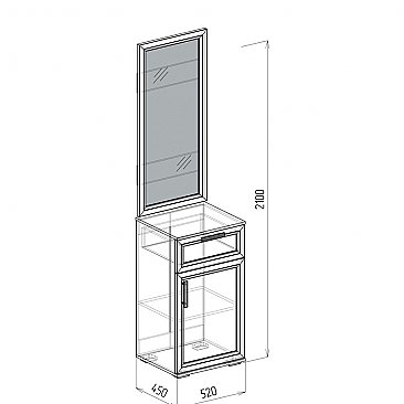 Тумба с зеркалом Корвет 450 №21