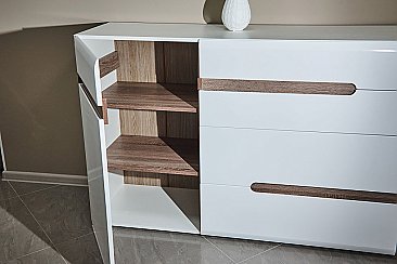 Комод комбинированный Ультра Белый Глянец
