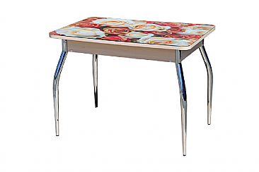 Стол с фотопечатью Вальс раскладной - изогнутая опора