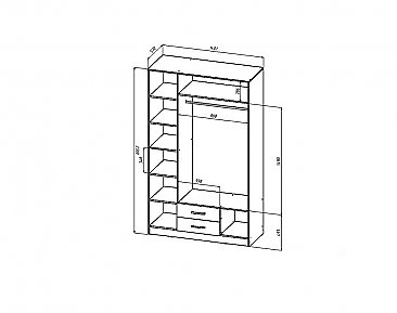 Шкаф 3-х створчатый - Схема