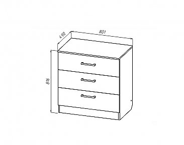 Комод 3 ящика - Схема