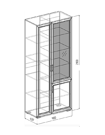 Витрина Корвет Люкс №36 Бодега - схема