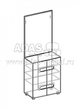Тумба с зеркалом большая Эллина - схема