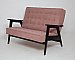 Диван двухместный РЕТРО (Венге/RS 12 розовый)