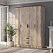 Шкаф 4-х створчатый Титан Дуб Смоки