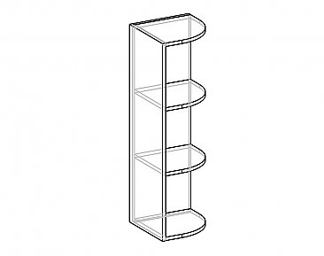 Антресоль торцевая радиусная АТР-30 (920) для кухни Гурман 7
